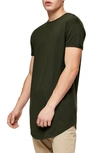 Topman Scotty Longline Slim Fit T-shirt In Rifle Green