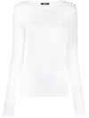 BALMAIN BUTTON DETAIL LONG-SLEEVE T-SHIRT