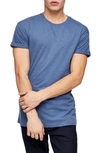 Topman Slub Roller T-shirt In Navy Blue