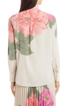 VALENTINO CAMELLIA TIE NECK SILK CREPE DE CHINE BLOUSE,TB3AB16G54W