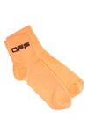 Off-white Short Logo Socks In Orange Black