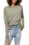 Free People We The Free Arden Extra Long Cotton Top In Washed Army
