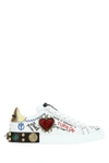 DOLCE & GABBANA DOLCE & GABBANA EMBELLISHED LOW TOP SNEAKERS