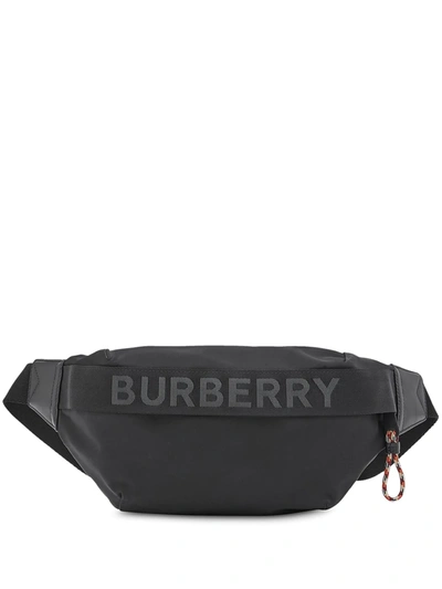 Burberry Logo-detail Econyl® Sonny Bum Bag In Black