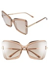 Tom Ford Gia 63mm Oversize Butterfly Sunglasses In Beige