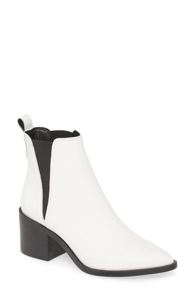 Steve Madden Audience Chelsea Bootie In White Leather