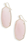 Kendra Scott Faceted Danielle Drop Earrings In Gold/ Rose Quartz