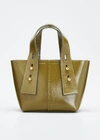 Frame Mini Les Second Leather Crossbody Bag In Olive