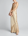 Nili Lotan Cami Silk Bias-cut Gown In Brown