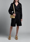 Bottega Veneta Double-breasted Belted Twill Playsuit In Black