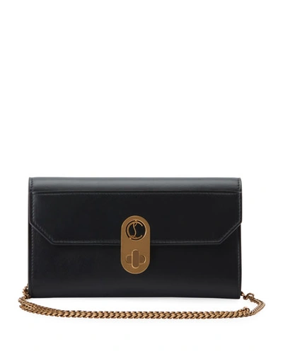 Christian Louboutin Elisa Paris Leather Belt Bag/wallet On Chain In Black