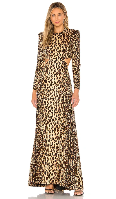 A.l.c Gabriella Leopard Stretch-silk Column Gown In Multi