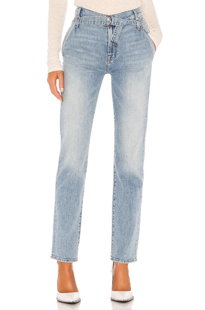 7 For All Mankind Paper-bag-waist Straight Jeans In Vail