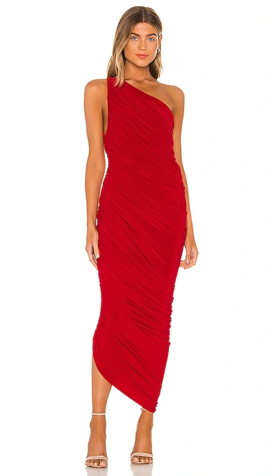 Norma Kamali Ruched Detail Asymmetric Dress - 红色 In Red