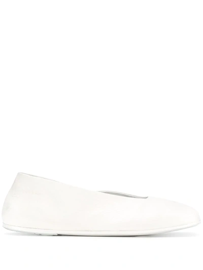 Marsèll Square Toe Ballerinas In White