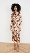Nanushka Bisso Wrap-effect Tie-dyed Satin-twill Midi Dress In Tie Dye Print