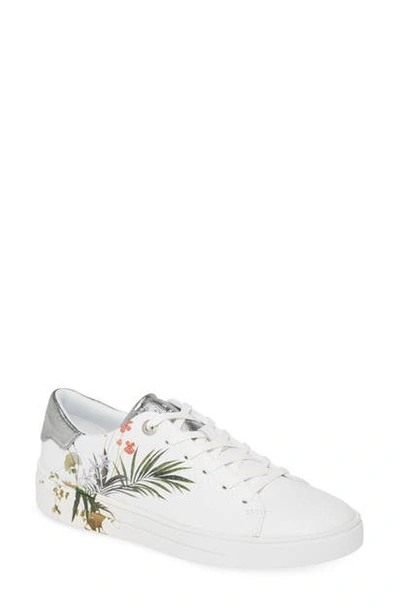 Ted Baker Women's Penil Highland Croc-embossed Low-top Sneakers In White