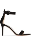 Gianvito Rossi Portofino 85mm Suede Sandals In Black