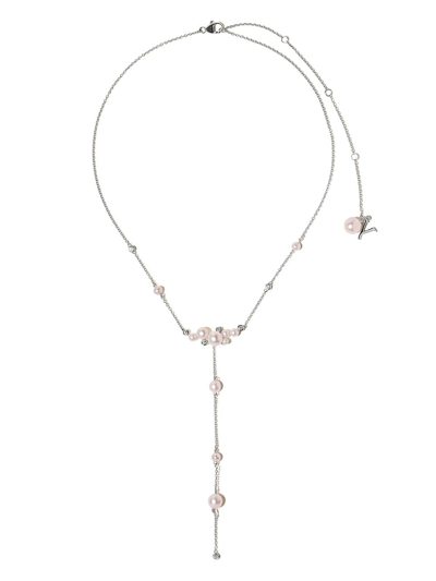 Yoko London 18kt White Gold Trend Freshwater Pearl And Diamond Necklace In 7