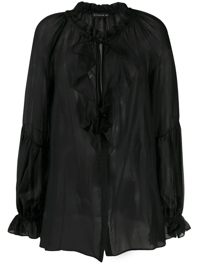 Etro Sheer Ruffled Blouse In Black