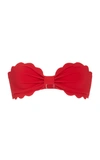 Marysia Antibes Scallop-edged Bandeau Bikini Top In Red