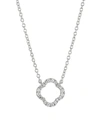 HEARTS ON FIRE WOMEN'S SIGNATURE PETAL 18K WHITE GOLD & DIAMOND PENDANT NECKLACE,400011989290