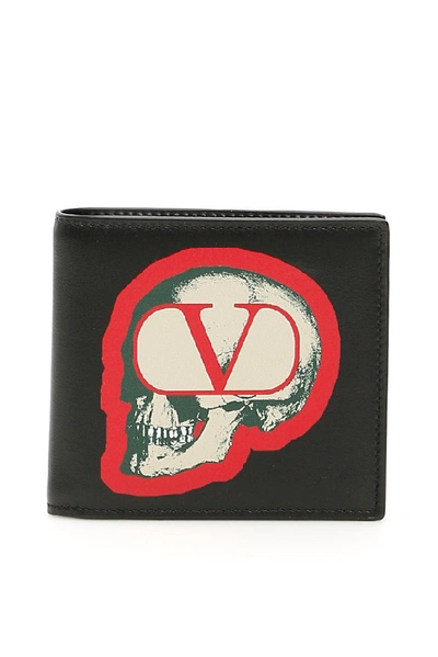 Valentino Garavani Valentino X Undercover Skull Logo Wallet In Black