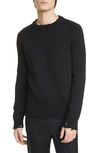 Saint Laurent Distressed Crewneck Sweater In Black