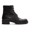 CHRISTIAN LOUBOUTIN BLACK CALFSKIN TRAPMAN 20 CROSTA WAX BOOTS