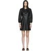 TIBI BLACK FAUX-LEATHER STRUCTURED MINI DRESS