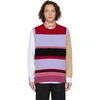 JW ANDERSON JW ANDERSON RED AND BLUE WIDE STRIPE VEST