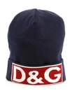 DOLCE & GABBANA DOLCE & GABBANA LOGO PATCH BEANIE