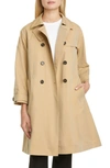 Max Mara Water Repellent Cotton Trench Coat With Removable Lining In Black