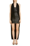 BALMAIN DRAPED SEQUIN HALTER HIGH/LOW DRESS,TF16768X325