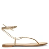 GIANVITO ROSSI Metallic gold leather flat sandals,GR16513S