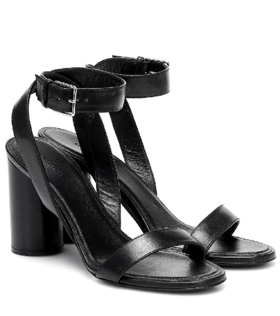 Balenciaga Oval 90 Sandals In Shiny Calfskin In Black