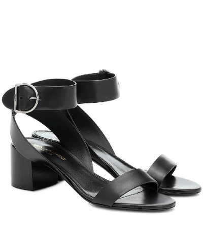 Saint Laurent Charlie Buckle Ankle-strap Sandals In Black
