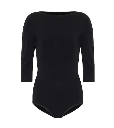 Alaïa Women's Three Quarter-sleeve Bodysuit In Noir