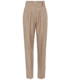 BURBERRY HIGH-RISE WOOL-BLEND CARROT PANTS,P00433634