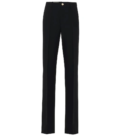 Gucci High-rise Flared Silk And Wool Trousers In Black