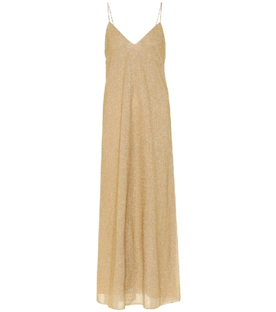 Oseree Lumière Metallic Maxi Dress In Gold