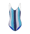 OSEREE LUMIÈRE STRIPED ONE-PIECE SWIMSUIT,P00436308