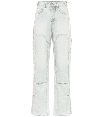 Off-white High-rise Bleach Baggy Jeans In Blue