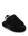 Ugg Fluff Yeah Shearling Sandal Slippers, Kids In Black