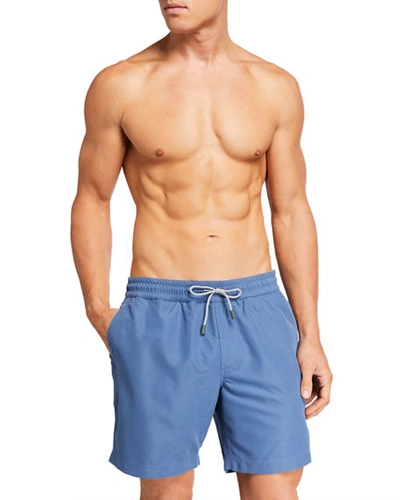Brunello Cucinelli Wide-leg Mid-length Swim Shorts In Blue