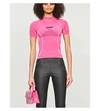 Off-white Active Short Sleeve Top In Fuschia