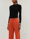 OFF-WHITE Industrial brand-panel scoop-neck knitted jumper
