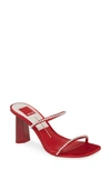 Dolce Vita Naylin Crystal Embellished Slide Sandal In Red Satin