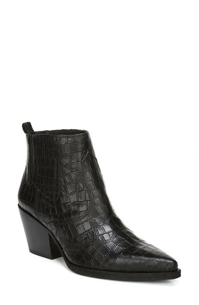 Sam Edelman Winona Bootie In Black Croco Print Leather