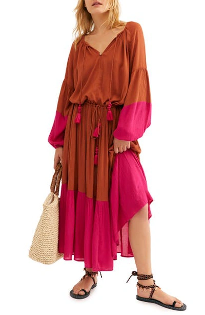 Free People Never Forget Long Sleeve Maxi Dress In Myrrh